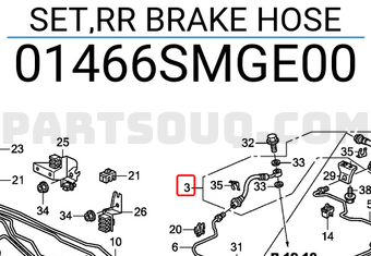 Honda 01466SMGE00 SET,RR BRAKE HOSE
