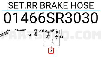 Honda 01466SR3030 SET,RR BRAKE HOSE