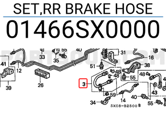 Honda 01466SX0000 SET,RR BRAKE HOSE