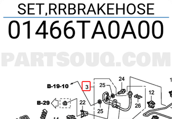 Honda 01466TA0A00 SET,RRBRAKEHOSE