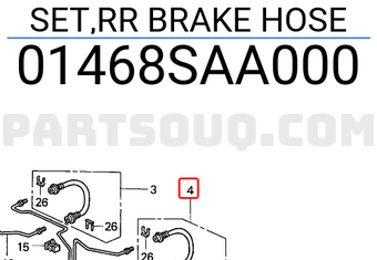 Honda 01468SAA000 SET,RR BRAKE HOSE
