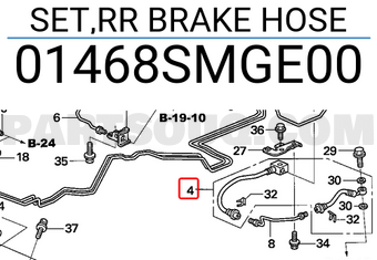 Honda 01468SMGE00 SET,RR BRAKE HOSE