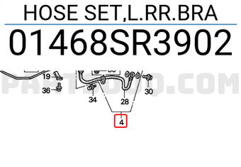 Honda 01468SR3902 HOSE SET,L.RR.BRA