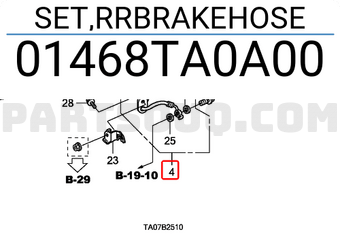 Honda 01468TA0A00 SET,RRBRAKEHOSE
