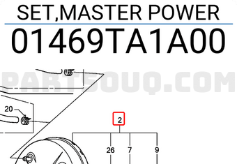 Honda 01469TA1A00 SET,MASTER POWER