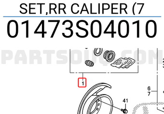 Honda 01473S04010 SET,RR CALIPER (7