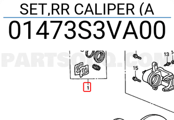 Honda 01473S3VA00 SET,RR CALIPER (A