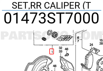 Honda 01473ST7000 SET,RR CALIPER (T