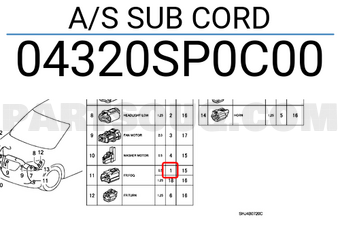 Honda 04320SP0C00 A/S SUB CORD