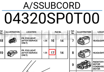 Honda 04320SP0T00 A/SSUBCORD