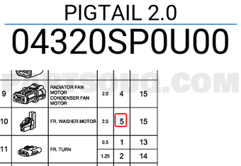 Honda 04320SP0U00 PIGTAIL 2.0