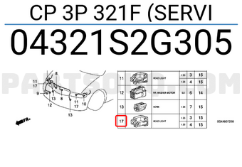 Honda 04321S2G305 CP 3P 321F (SERVI