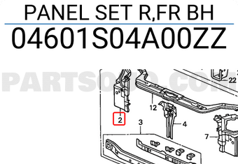 Honda 04601S04A00ZZ PANEL SET R,FR BH