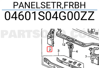 Honda 04601S04G00ZZ PANELSETR,FRBH