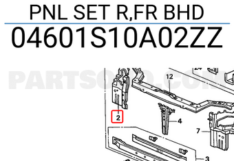 Honda 04601S10A02ZZ PNL SET R,FR BHD