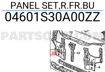 Honda 04601S30A00ZZ PANEL SET,R.FR.BU