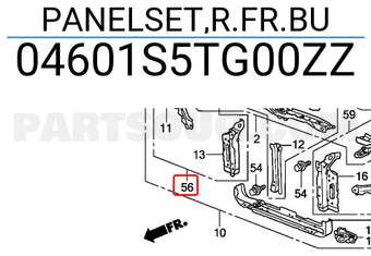 Honda 04601S5TG00ZZ PANELSET,R.FR.BU