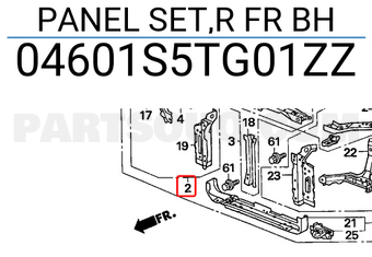 Honda 04601S5TG01ZZ PANEL SET,R FR BH