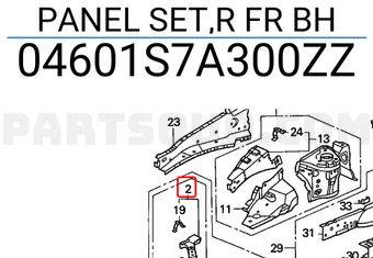 Honda 04601S7A300ZZ PANEL SET,R FR BH