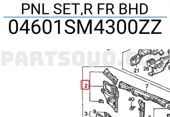 Honda 04601SM4300ZZ PNL SET,R FR BHD