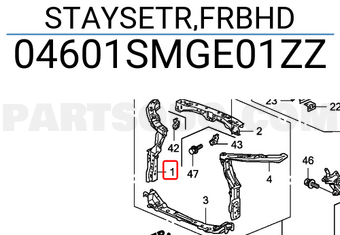 Honda 04601SMGE01ZZ STAYSETR,FRBHD