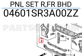 Honda 04601SR3A00ZZ PNL SET R,FR BHD