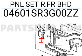 Honda 04601SR3G00ZZ PNL SET R,FR BHD
