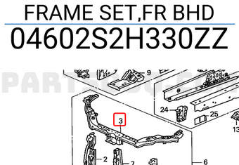 Honda 04602S2H330ZZ FRAME SET,FR BHD