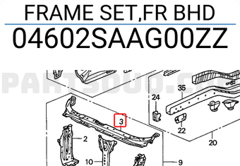 Honda 04602SAAG00ZZ FRAME SET,FR BHD