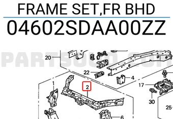 Honda 04602SDAA00ZZ FRAME SET,FR BHD
