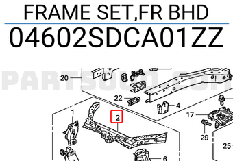 Honda 04602SDCA01ZZ FRAME SET,FR BHD