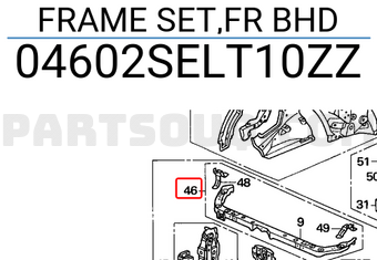 Honda 04602SELT10ZZ FRAME SET,FR BHD
