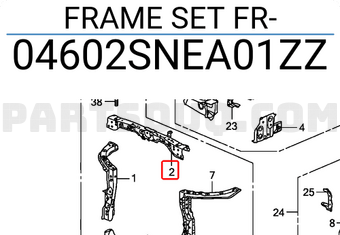 Honda 04602SNEA01ZZ FRAME SET FR