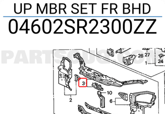 Honda 04602SR2300ZZ UP MBR SET FR BHD
