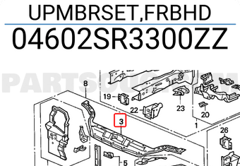 Honda 04602SR3300ZZ UPMBRSET,FRBHD