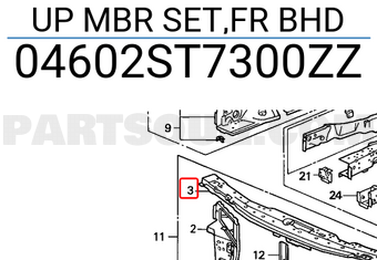 Honda 04602ST7300ZZ UP MBR SET,FR BHD