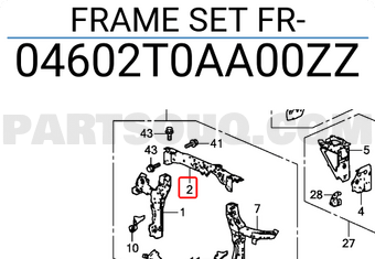 Honda 04602T0AA00ZZ FRAME SET FR