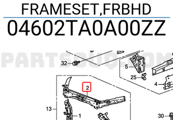 Honda 04602TA0A00ZZ FRAMESET,FRBHD