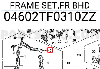 Honda 04602TF0310ZZ FRAME SET,FR BHD