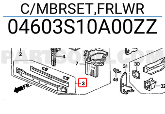 Honda 04603S10A00ZZ C/MBRSET,FRLWR