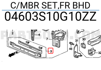 Honda 04603S10G10ZZ C/MBR SET,FR BHD