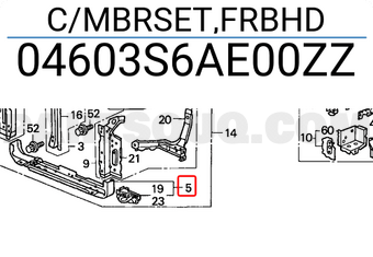 Honda 04603S6AE00ZZ C/MBRSET,FRBHD