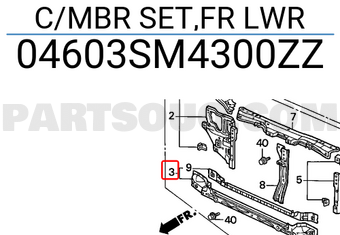 Honda 04603SM4300ZZ C/MBR SET,FR LWR