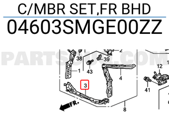 Honda 04603SMGE00ZZ C/MBR SET,FR BHD
