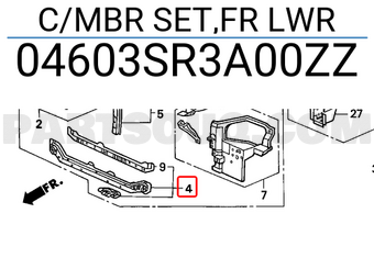 Honda 04603SR3A00ZZ C/MBR SET,FR LWR