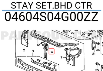 Honda 04604S04G00ZZ STAY SET,BHD CTR