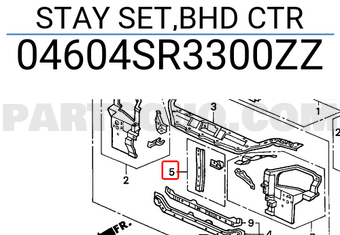 Honda 04604SR3300ZZ STAY SET,BHD CTR