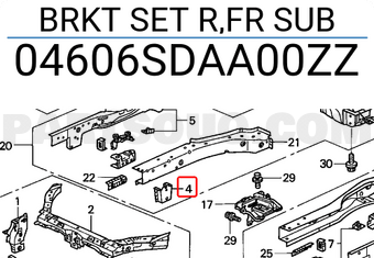 Honda 04606SDAA00ZZ BRKT SET R,FR SUB