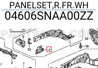 Honda 04606SNAA00ZZ PANELSET,R.FR.WH