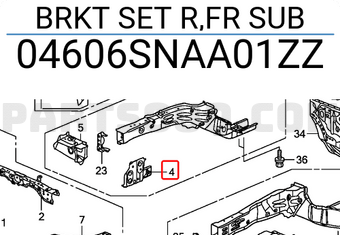 Honda 04606SNAA01ZZ BRKT SET R,FR SUB